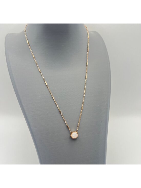 Kendra Scott Jewelry - Kendra Scott Iridescent Drusy Necklace Rose Gold Tone 16" + 2" Druzy LOOK READ